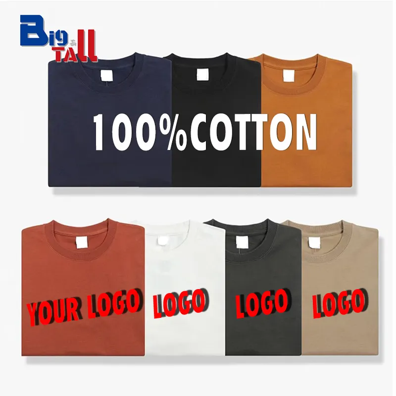 Factory custom cotton tshirt New summer tee Large size oem odm heavy cotton t shirt oversize Logo design plus size t shirts