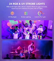 Offre Spéciale 65W RGB + UV LED Stage Lights Disco Ball Lampe UV avec 96 modèles Lumières de fête pour Bar Discothèques Spectacles en direct