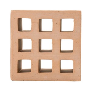 Pannello Decorativo da Parete Salk in Terracotta con Motivo a Griglia 9x9 - Product Image 4