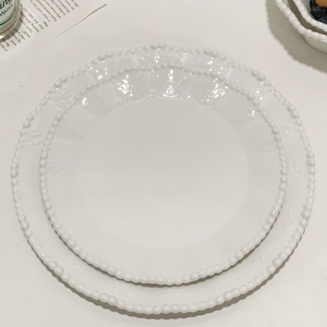 Assiettes en céramique rétro françaises gaufrées en gros, résistantes au lave-vaisselle, écologiques, pour le petit-déjeuner et <span class=keywords><strong>les</strong></span> desserts, pour usage domestique - Product Image 6