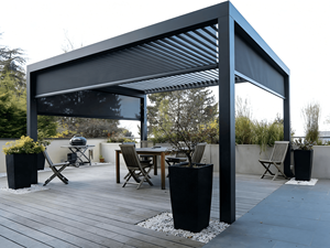 Pergola de jardin électrique <span class=keywords><strong>6x3</strong></span> avec toit à lames motorisé en aluminium, gazebo extérieur en aluminium - Product Image 2