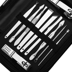 Alta Qualidade Manicure Cutter Aço Carbono <span class=keywords><strong>Nail</strong></span> Clipper Set 16 Pcs Aço Inoxidável <span class=keywords><strong>Nail</strong></span> Cutter Set Cuidados Pessoais Manicure Ferramentas