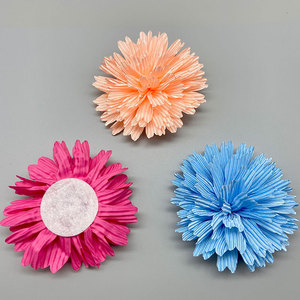 Cabeza de flor de crisantemo hecha a mano con tela multicapa, decoraciones de tela para ropa, zapatos y accesorios para el cabello. - Product Image 4
