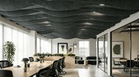 Panneaux acoustiques de plafond en PET, solution absorbante du son suspendue pour les intérieurs de bureaux modernes