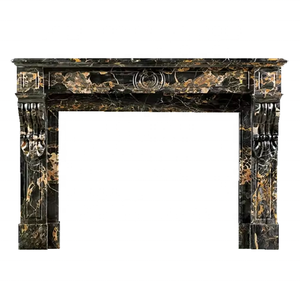 Cadre de <span class=keywords><strong>cheminée</strong></span> d'intérieur en marbre véritable autoportant en <span class=keywords><strong>pierre</strong></span> avec motif de fleurs pour une utilisation en hôtel - Product Image 5