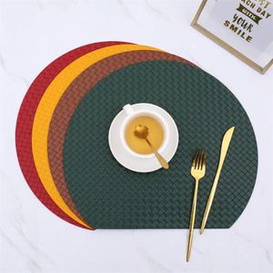 YY PU Leather Weave Placemats for Dining Elegant Table Round Place <b>Mats</b> Washable Anti Slip <b>Mat</b> for Home <b>Bar</b> Decor - Product Image 2