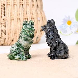 Artisanat d'animaux en cristal <span class=keywords><strong>de</strong></span> haute qualité naturel à prix usine Sculptures <span class=keywords><strong>de</strong></span> chien <span class=keywords><strong>de</strong></span> <span class=keywords><strong>loup</strong></span> en cristal sculpté pour la décoration - Product Image 3