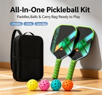 Perlengkapan Pickleball Karbon Titanium T700 Hot Pressed, Inti Busa EPP Set 2 Pemain untuk Latihan Kelompok Klub Pickleball & Pesanan Grosir