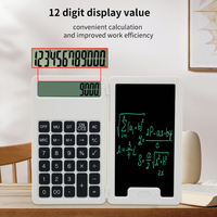 Calculatrice de Bureau avec Écran LCD Portable d'Écriture Manuscrite et Tablette, 12 Chiffres pour Usage Quotidien et de Bureau