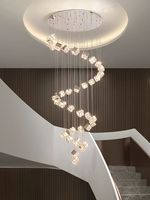 VEKO lustre en acier inoxydable plafond moderne or luxe k9 lustre en cristal pour suspension d'escalier