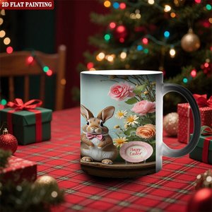 Tasse à café magique 11oz en céramique noire givrée, mug changeant de couleur à la chaleur, pour une surprise d'anniversaire - Product Image 2