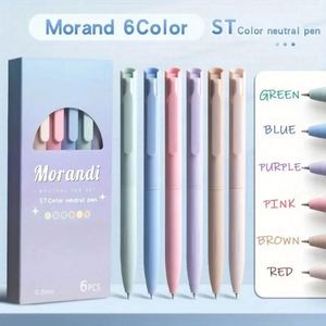 Juego de 6 Bolígrafos de Gel de 0.5mm, Tinta de Color Morandi, Diseño Lindo, Tacto Suave, para Oficina y Escuela, Personalizables - Product Image 2