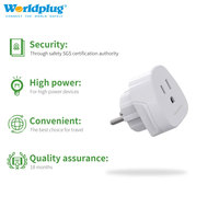 Adaptateur de prise de voyage Worldplug 3 broches US vers 2 broches ISRAËL 10A SDK avec prise