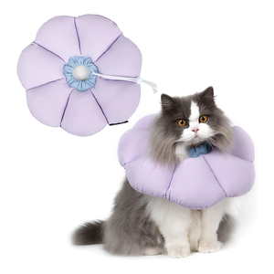 Collar de Recuperación para Gatos con Diseño de Flor, Impermeable, Anti-Mordidas, Anti-Lamido, para Curación de Heridas, Collar Isabelino de Seguridad, Collar de Cono para Gatos para Todas las Estaciones, Suave - Product Image 1