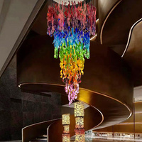 Bonne vente de lustre moderne d'hôtel suspendu en verre coloré pour décoration d'intérieur pour salon restaurant
