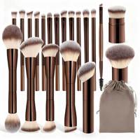 Ensemble de 20 pinceaux de maquillage professionnels à double embout, ensemble de pinceaux tout-en-un pour le fond de teint, les fards à paupières et le blush