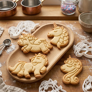 Ensemble de moules à tampon licorne en plastique pour <span class=keywords><strong>biscuits</strong></span>, pâte à sucre et pâte à modeler, outil de gaufrage - Product Image 2