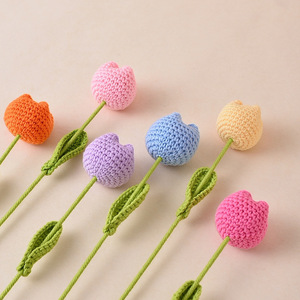 <span class=keywords><strong>Tulipanes</strong></span> de Flores de Ganchillo Hechos a Mano Coloridos, <span class=keywords><strong>Tulipanes</strong></span> de Flores Artificiales Tejidas para Regalo del Día de la Madre - Product Image 4
