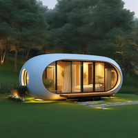Maison capsule spatiale en acier à double couche grande capacité, étanche, préfabriquée, modulaire, type conteneur, appartement moderne, hôtel sous-sol