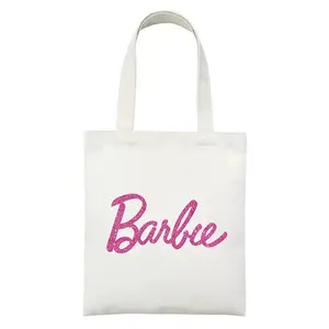 2023 New lụa in Canvas Tote Túi thời trang vải mua sắm túi Barbie Túi F