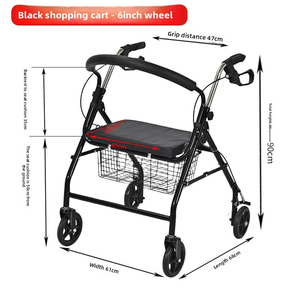 <span class=keywords><strong>Deambulatore</strong></span> <span class=keywords><strong>a</strong></span> 4 Ruote Regolabile per Anziani <span class=keywords><strong>con</strong></span> Ruote da 8 Pollici, Ausilio per la Mobilità Pieghevole <span class=keywords><strong>con</strong></span> Sedile, <span class=keywords><strong>Freno</strong></span> <span class=keywords><strong>a</strong></span> <span class=keywords><strong>Mano</strong></span>, Leggero - Product Image 5