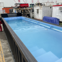 Conteneur de mer piscine conteneur piscine 20 pieds extérieur fibre de verre expédition conteneur piscines hors sol avec fenêtre