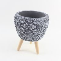 Pots de fleurs en ciment de haute qualité les plus vendus jardinières en béton avec moule de support fabriqués à Dehua en Chine