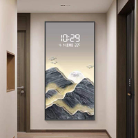 Horloge murale numérique LED de luxe moderne, décoration murale, tableau décoratif pour couloir, horloge de couloir, tableau décoratif pour salon, décoration intérieure