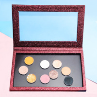 Palette de fards à paupières vide, étiquette personnalisée, cosmétique, maquillage magnétique, emballage en papier à paillettes