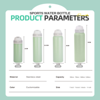 Bouteille d'eau isotherme en acier inoxydable sans BPA, 550 ml, 750 ml, 1 L, 1,2 L, avec poignée en caoutchouc confortable, isolation sous vide, 6 à 12 heures