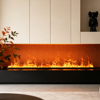 Cheminée automatique à vapeur d'eau Inno-Fire de 72 pouces avec LED, flamme artificielle optique, décoration