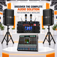 Système de sonorisation professionnel PA avec deux microphones sans fil UHF, amplificateurs de puissance et séquenceur pour scène, DJ, karaoké