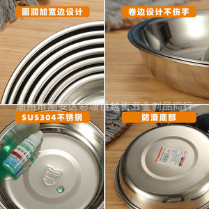 Stainless Steel Round Plate 304 Food Grade Hotel Restaurant Use Microwave Safe - Product Image 4