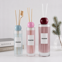 Bouteille diffuseur de parfum en verre transparent cylindrique de 150 ml, 200 ml, 400 ml, base épaisse, conteneur d'aromathérapie vide avec logo personnalisé