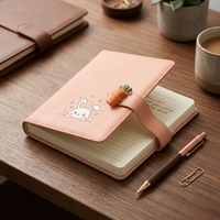 Carnet magnétique compact en PU avec ornement de dessin animé personnalisé pour fille, pour la gestion de la planification et le journal intime