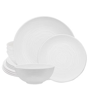High Quality 12-Piece <b>White</b> Melamine Dinnerware <b>Set</b> <b>Crockery</b> for 4 Persons Premium 12-Piece Dinner <b>Set</b> - Product Image 1
