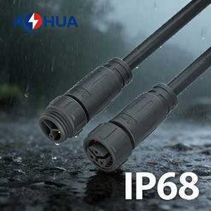 Câble d'alimentation 3 cœurs AOHUA, connecteur M16, prise EU moulée, connecteur étanche IP68 3 broches pour systèmes d'éclairage - Product Image 1