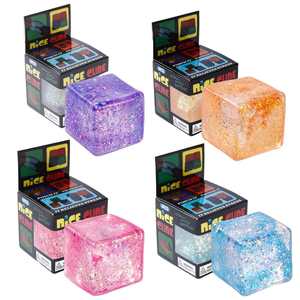 Jouet anti-stress souple et moelleux Aurora en forme de glaçon à rebond lent, rempli de maltose, en TPR, avec paillettes, pour enfants et adultes - Product Image 2