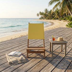 Silla de Playa Portátil de Madera de Pino Sólido, Diseño Moderno y Lujoso, Resistente al Agua, Ligera, para Uso en Exteriores, Parques y Villas - Product Image 4