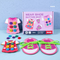 Filetage en bois occupé conseil Montessori jeu de rôle semblant chaussures corde lanceur jeu lacets coordination œil-main jouet éducatif