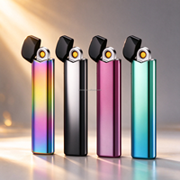 Briquet électronique USB rechargeable moderne et coloré, coupe-vent et sans flamme, pour cigarettes (normes EU/DE) – Accessoire de fumeur en promotion