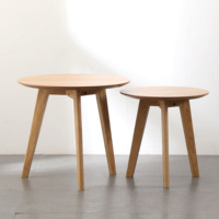 Table Basse de Canapé en Bois Massif, Style Nordique Européen Moderne et Simple, à Quatre Pieds, Ronde ou Carrée, pour la Maison - Vente en Gros