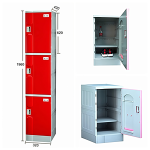 Casier de rangement Bo Jiao en plastique ABS antirouille avec serrure à clé réglable pour sacs de sport, entrepôts, appartements et casiers de personnel - Product Image 3