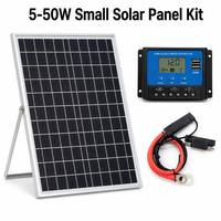 Panneau solaire polycristallin 15W 12V avec conception personnalisée, longueur de câble sur mesure et trous de fixation pour caméra de sécurité