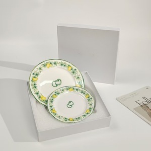 Classic Eco-Friendly Luxury Large Round Bone China Western <b>Plate</b> 8-Inch and 10-Inch Shallow <b>Plate</b> for Presents - Product Image 4