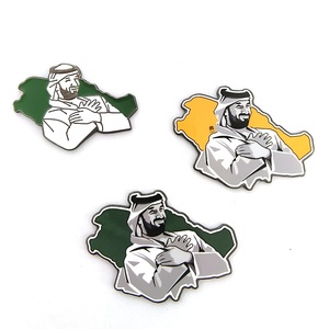 Broches et épingles <span class=keywords><strong>en</strong></span> <span class=keywords><strong>nickel</strong></span> noir pour la fête nationale saoudienne, Prince Mohamed Bin Salman, Mohammed Ben Abdulaziz MBS, badge magnétique - Product Image 3
