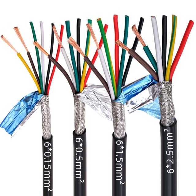 RVVP 6-core*0.5mm² PVC Wire 6*0.15mm²~2.5mm² Elevator Control OFC Cable Intelligent Lighting Module Group Control Shielded Cable