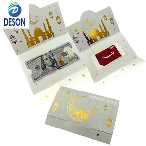 Deson Ramadan Kareem High-quality Festival Gift-giving Unique Elegant 3D Pop Up Design Greeting Cards with Note and Envelope