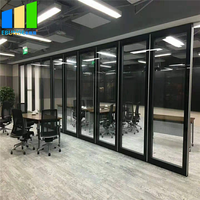 Cloison de bureau modulaire insonorisée et ignifuge avec double vitrage et cadre en aluminium pour salle de sport et école