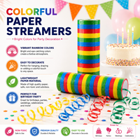 Rubans en papier colorés en rouleau, décorations de fête arc-en-ciel, ruban en papier crépon pour anniversaire, mariage, célébration, vente en gros OEM